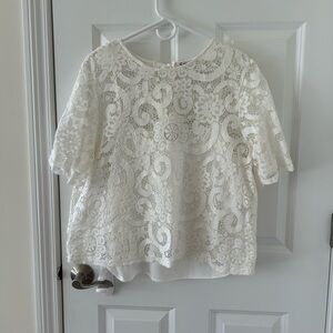 Nanette Lepore Ivory Lace Top